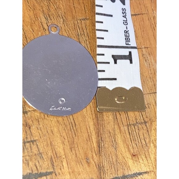 Horse Pendant Polished Pewter Resin Equestrian Jewelry Artisan Signed Y2K VTG - Picture 7 of 7